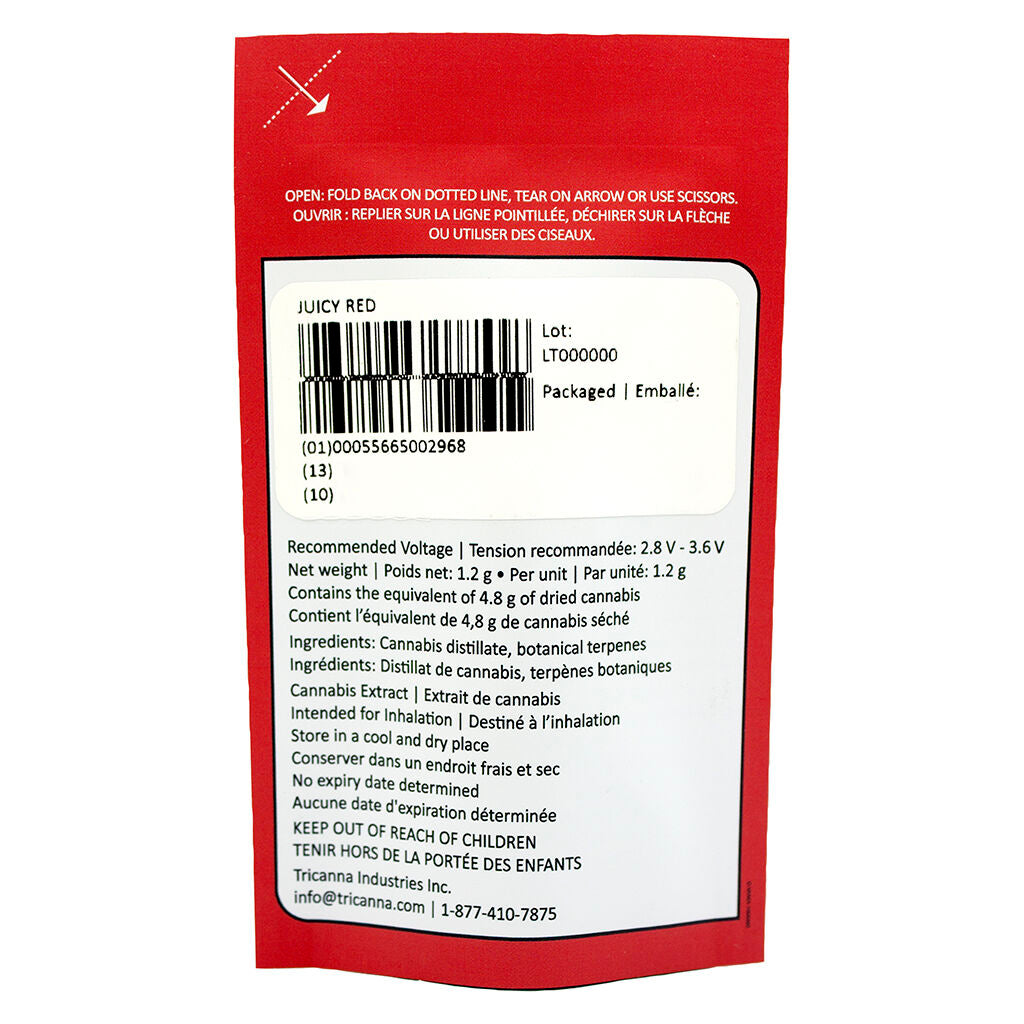 Cartouche à filetage 510 Juicy Red - 