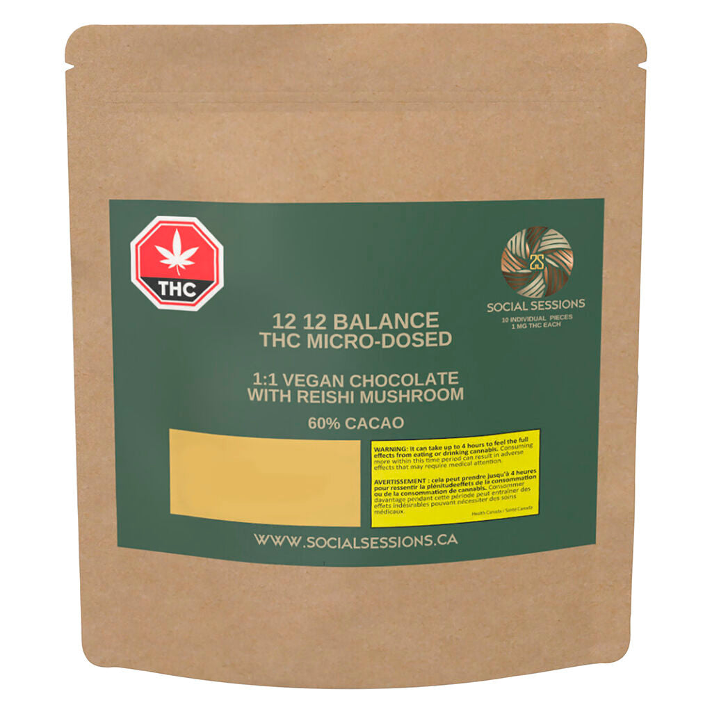 1212 THC+CBD 1:1 Micro-Dosed Vegan Chocolate Reishi - 