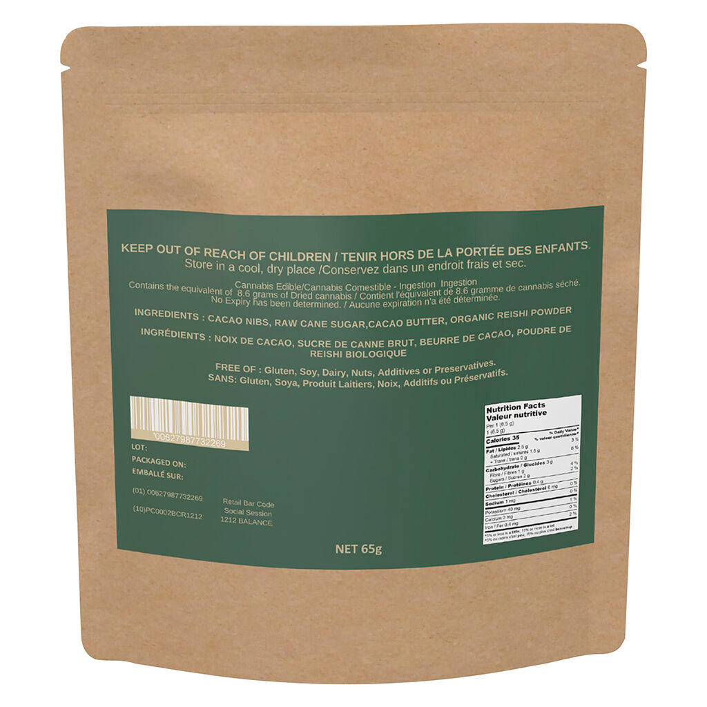 1212 THC+CBD 1:1 Micro-Dosed Vegan Chocolate Reishi - 
