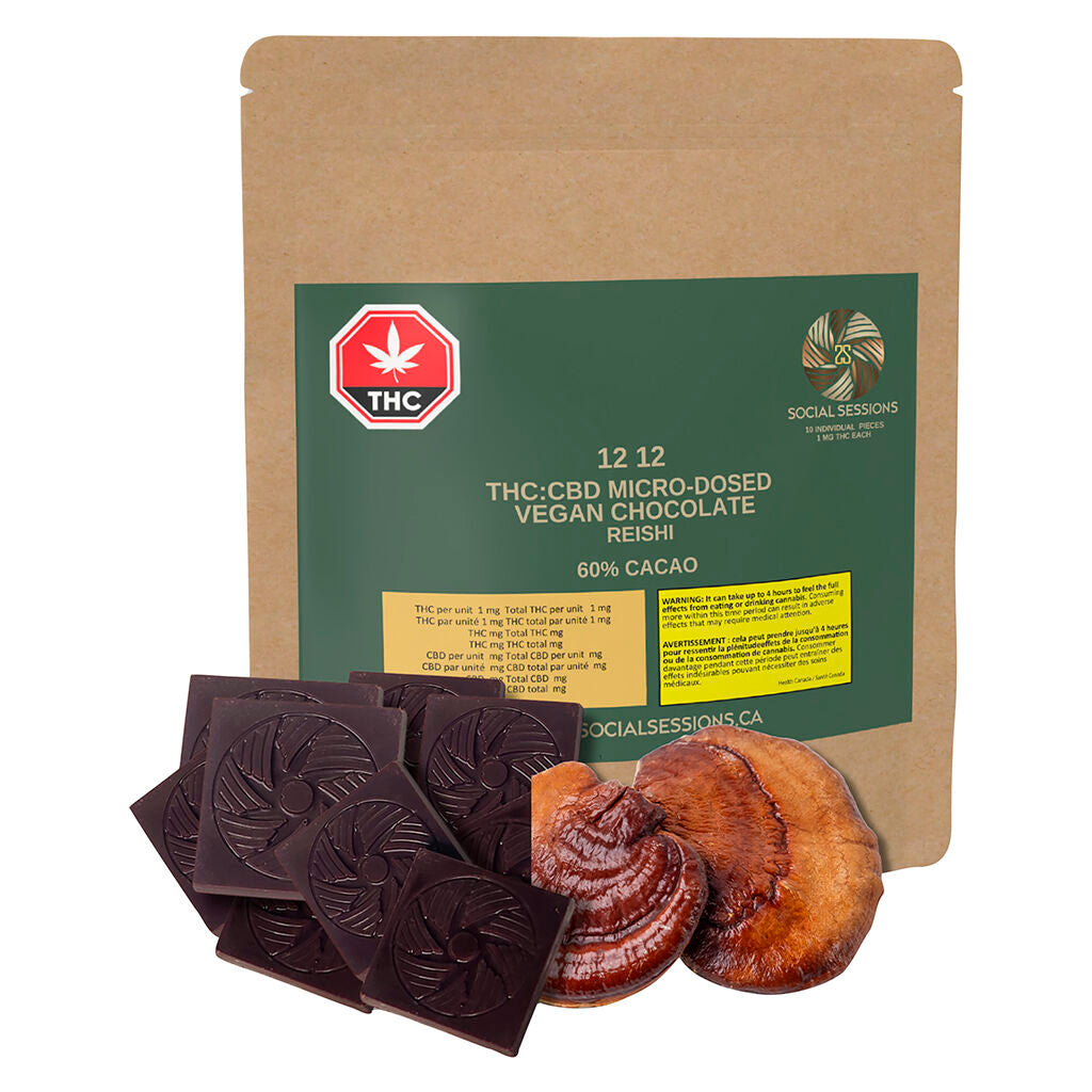 1212 THC+CBD 1:1 Micro-Dosed Vegan Chocolate Reishi - 