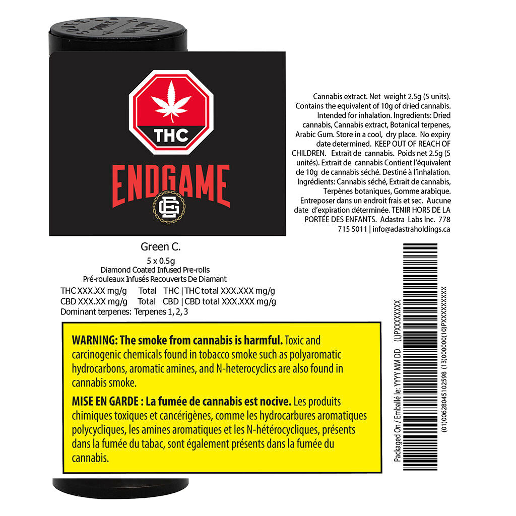 Préroulé infusé au diamant enrobé Green C - 