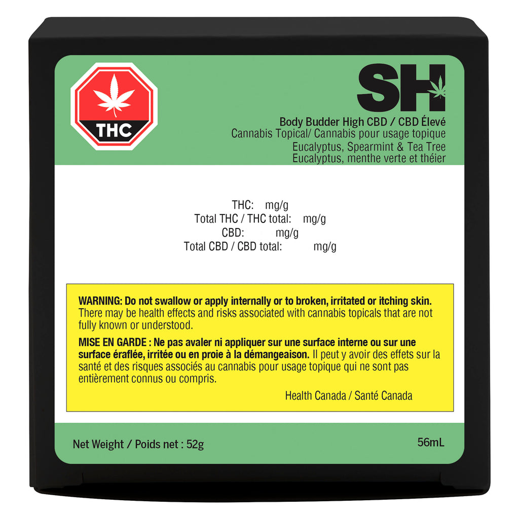 Body Budder High CBD - Eucalyptus menthe verte et arbre à th - 
