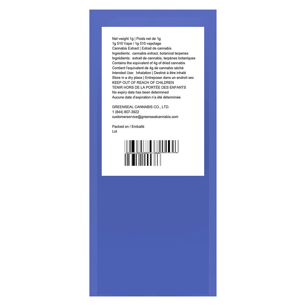 Cartouche à filetage 510 Cryptic Blueberry - 