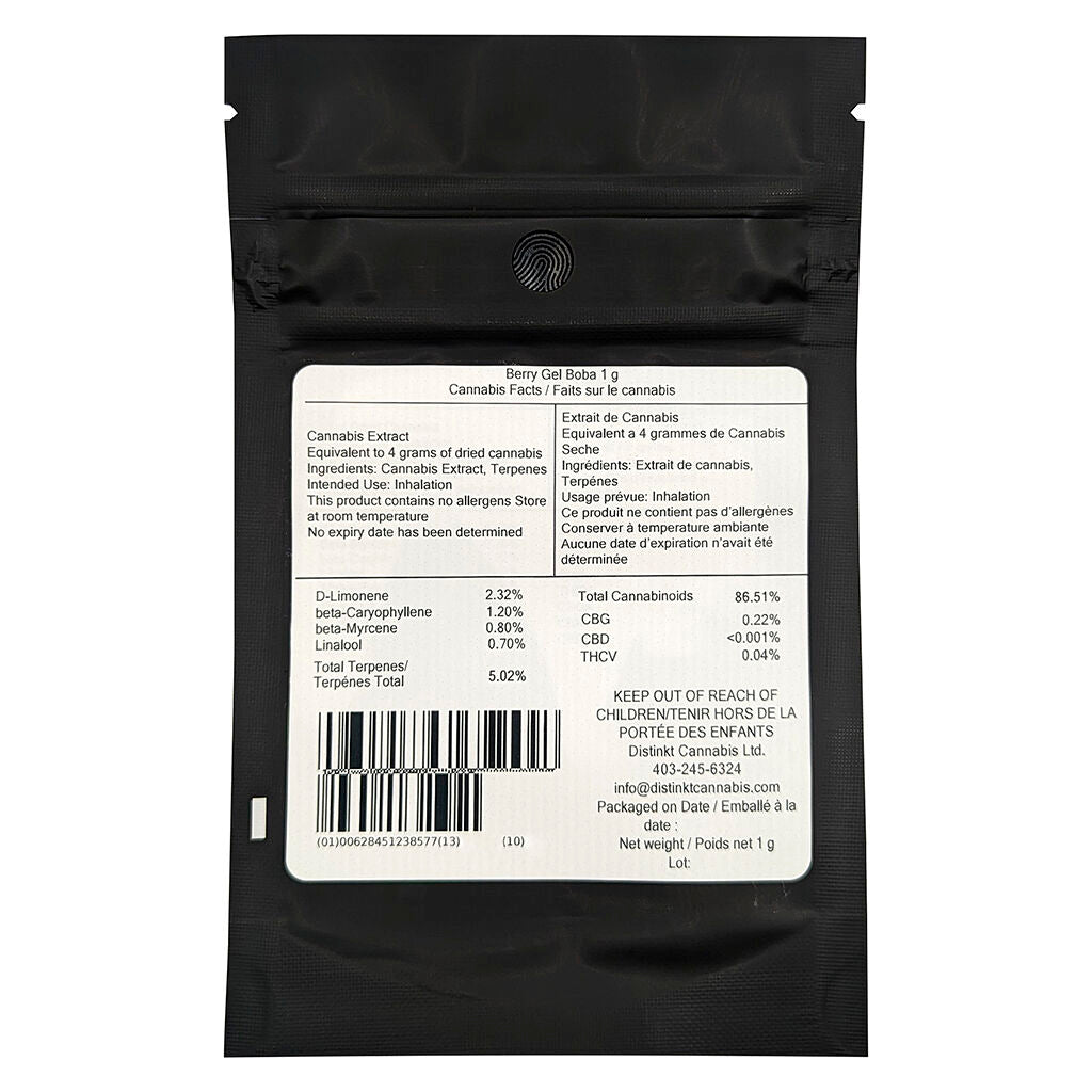 Cartouche à filetage 510 Berry Gel Boba - 