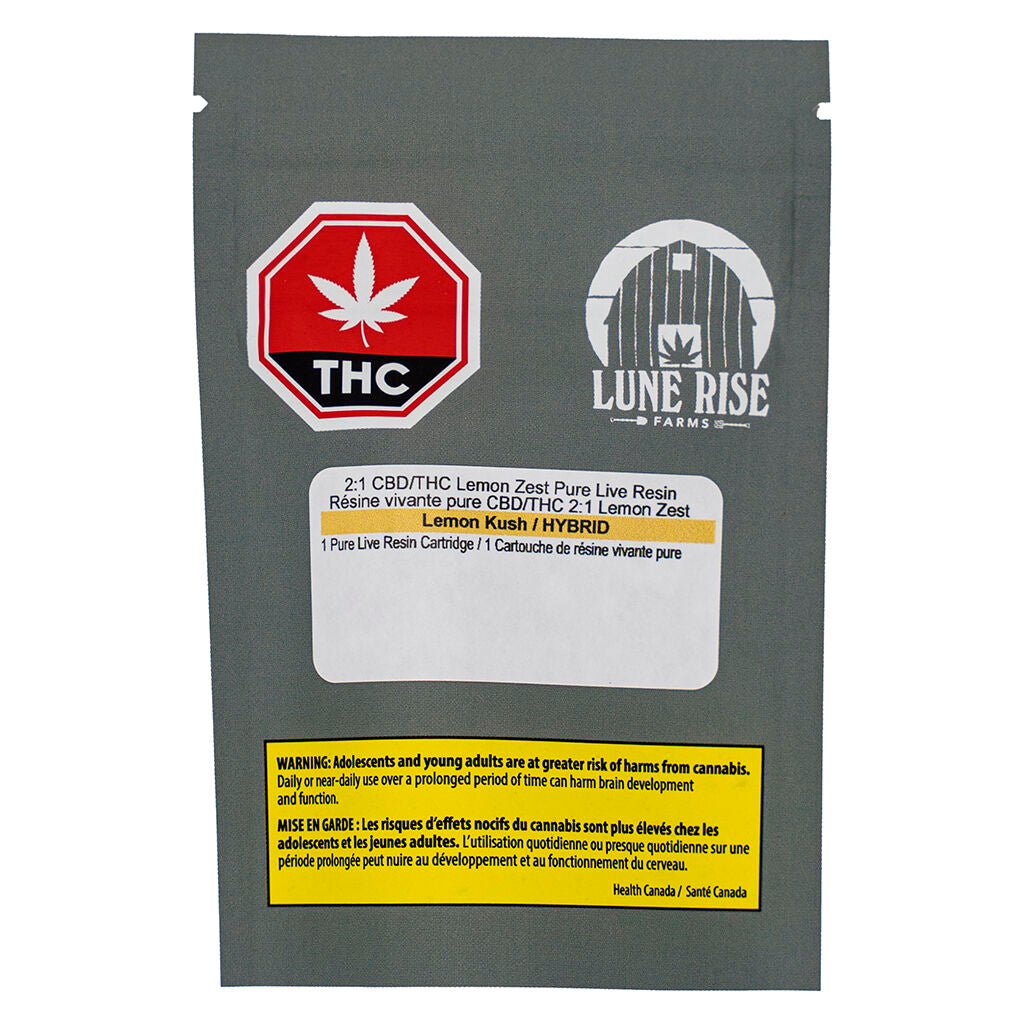 2:1 Lemon Zest Pure Live Resin 510 Cartridge - 