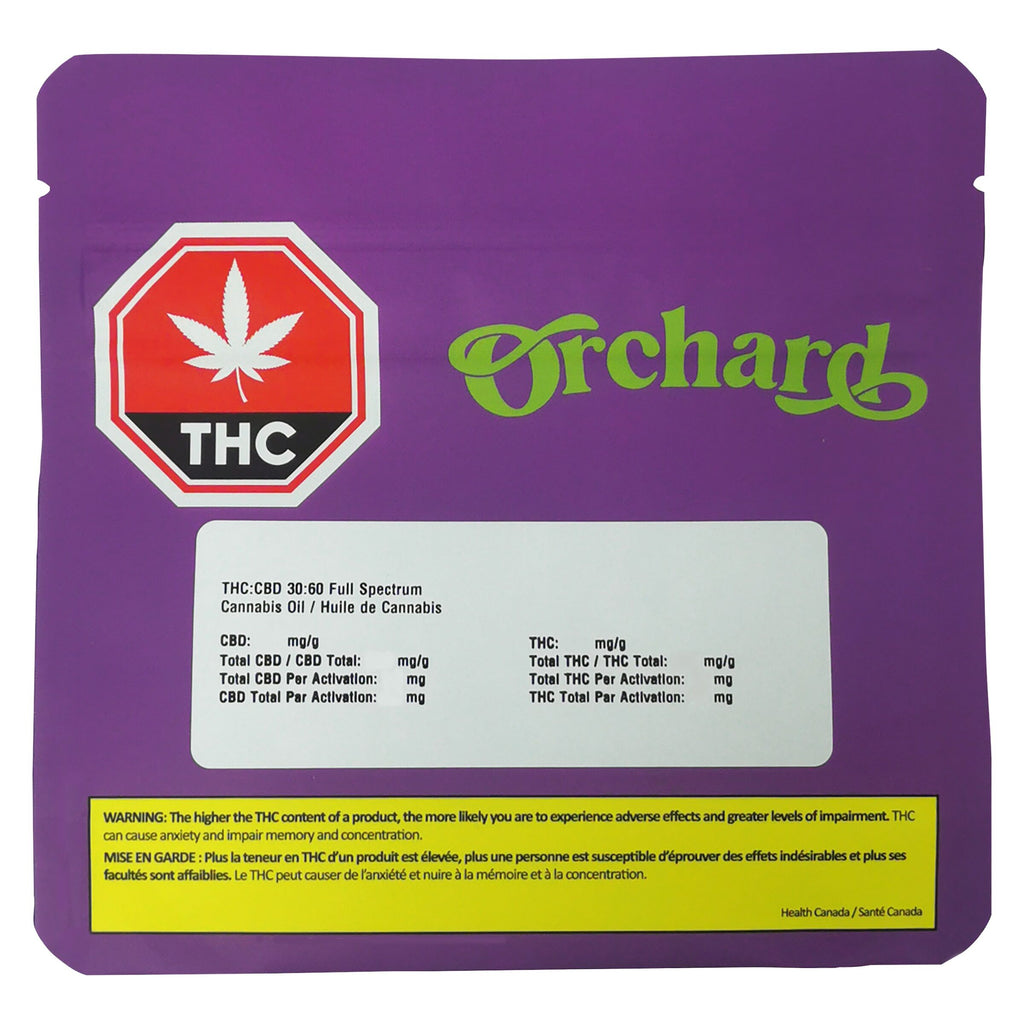 Huile à spectre complet de cannabinoïdes THC:CBD 30:60 - 