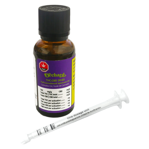 Photo Huile à spectre complet de cannabinoïdes THC:CBD 30:60