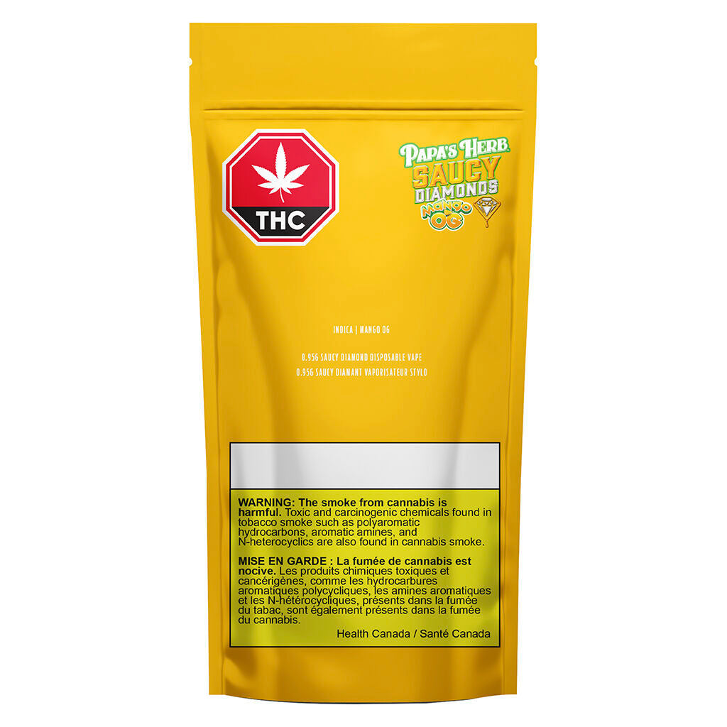 Vapoteuse jetable au diamant Indica Mango OG Saucy - 