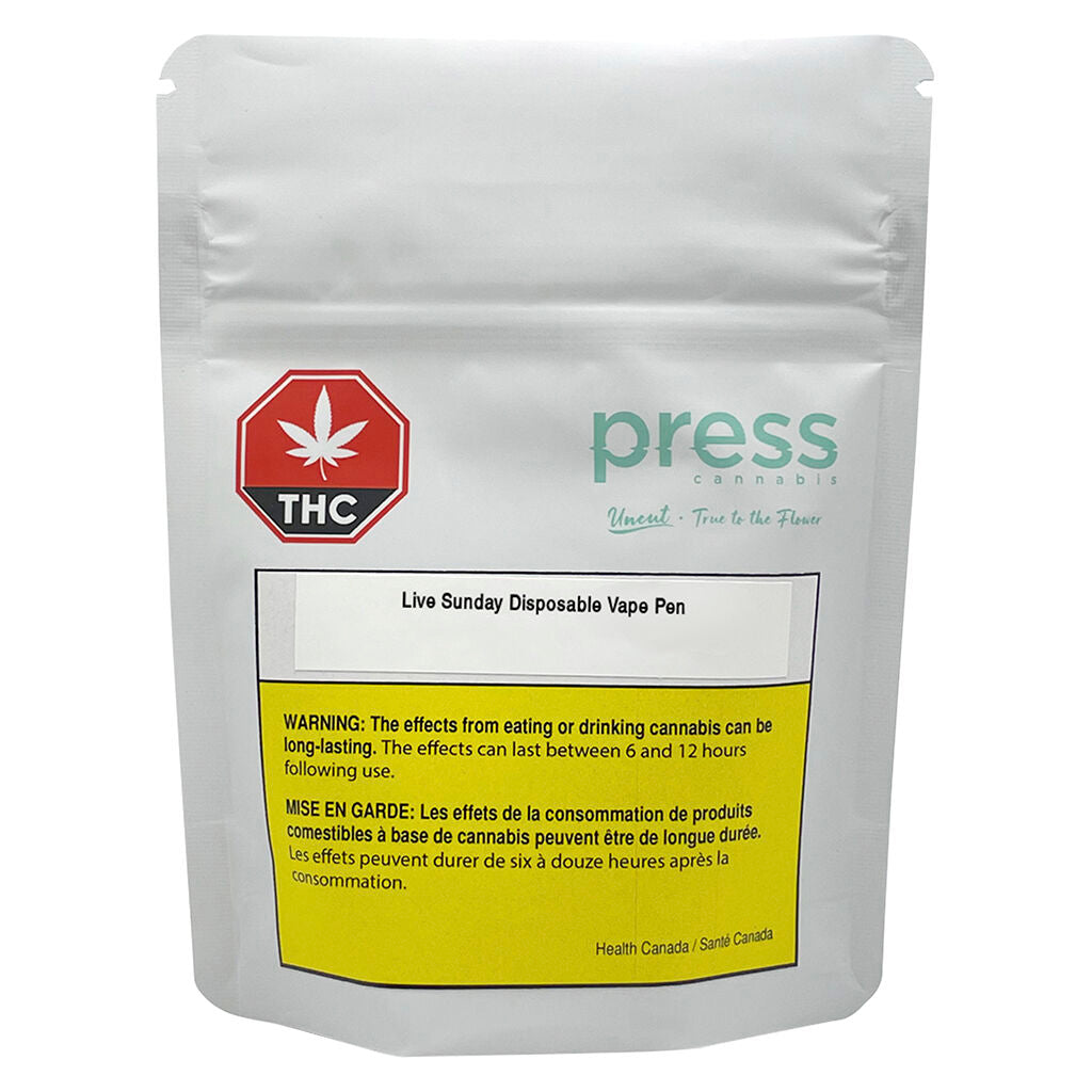 Stylo de vapotage jetable Live Sunday sans solvant (Résine v - 