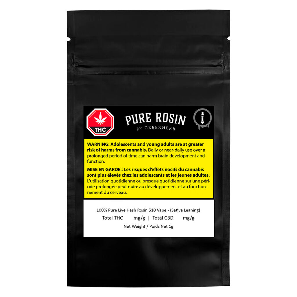 100% Pure Rosin 510 Thread Vape - Sativa Leaning - 