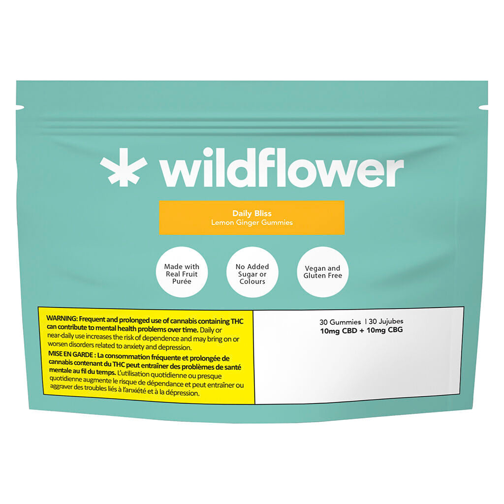 Daily Bliss Lemon Ginger 10 mg CBD + 10 mg CBG - 
