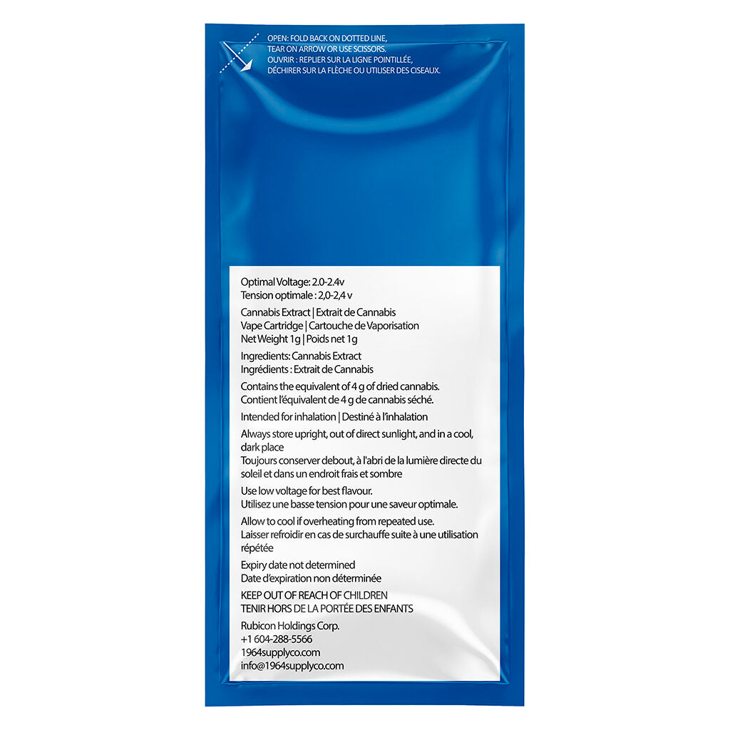 Cartouche à filetage 510 Blue Dream 100% Résine vivante - 