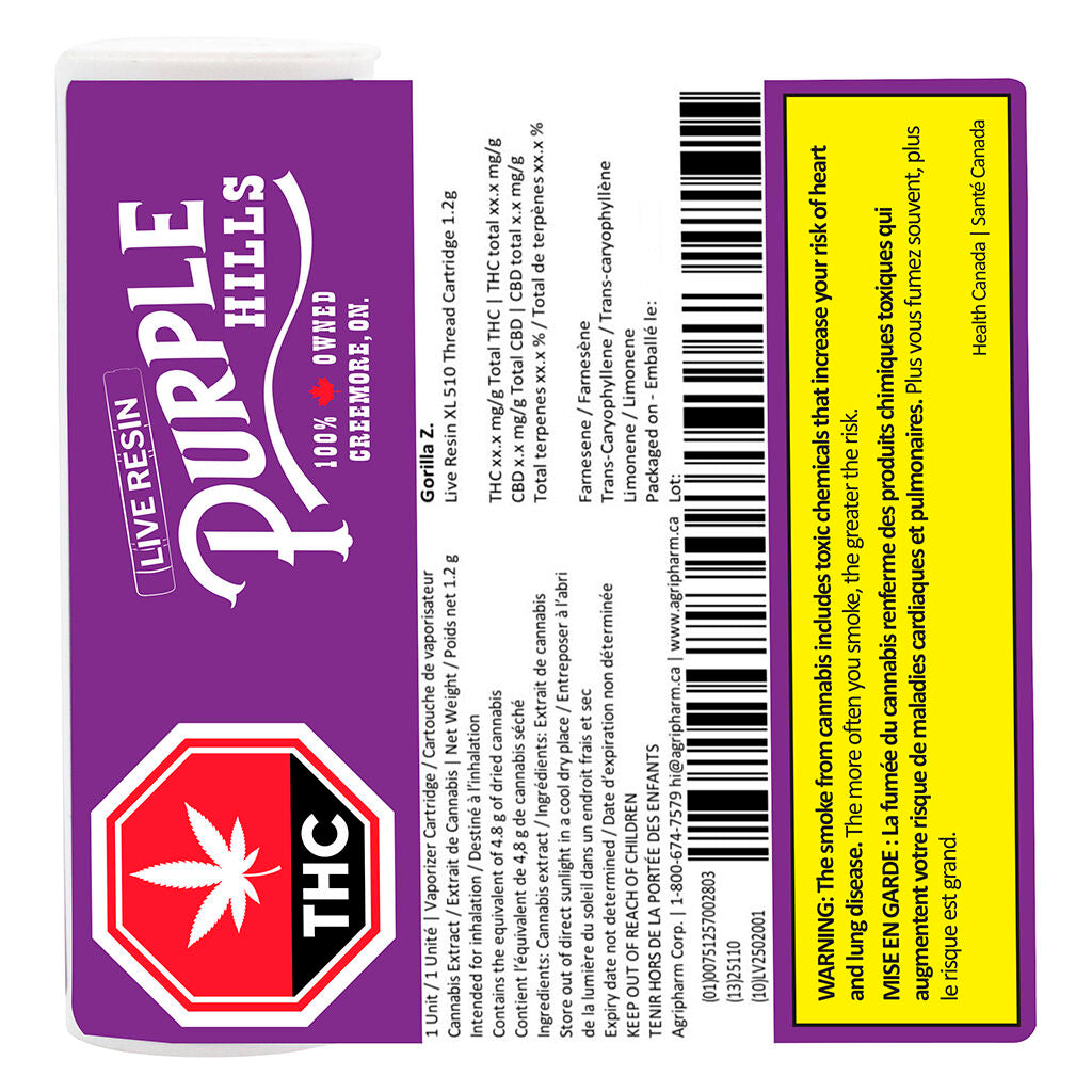 Live Resin - Gorilla Zkittles XL 510 Thread Cartridge - 