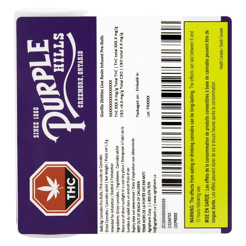 Préroulé infusé de résine vivante Gorilla Zkittles - 