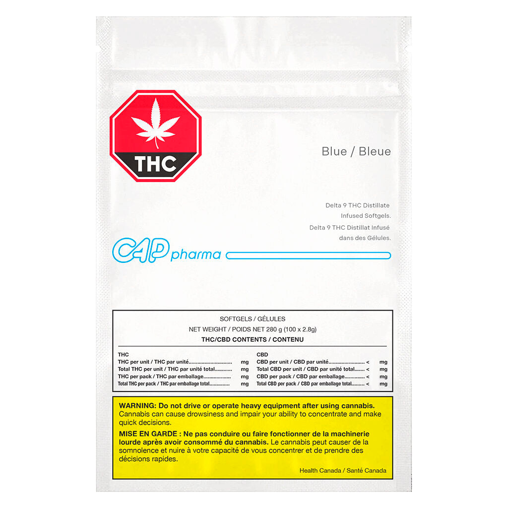 CAP pharma - 1000mg Delta 9 Distillate Softgels - Blue - 