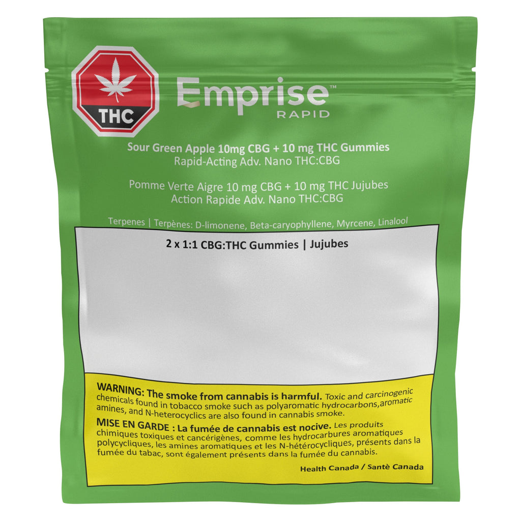 Gélifiés Sour Green Apple 10 mg CBG + 10 mg THC - 