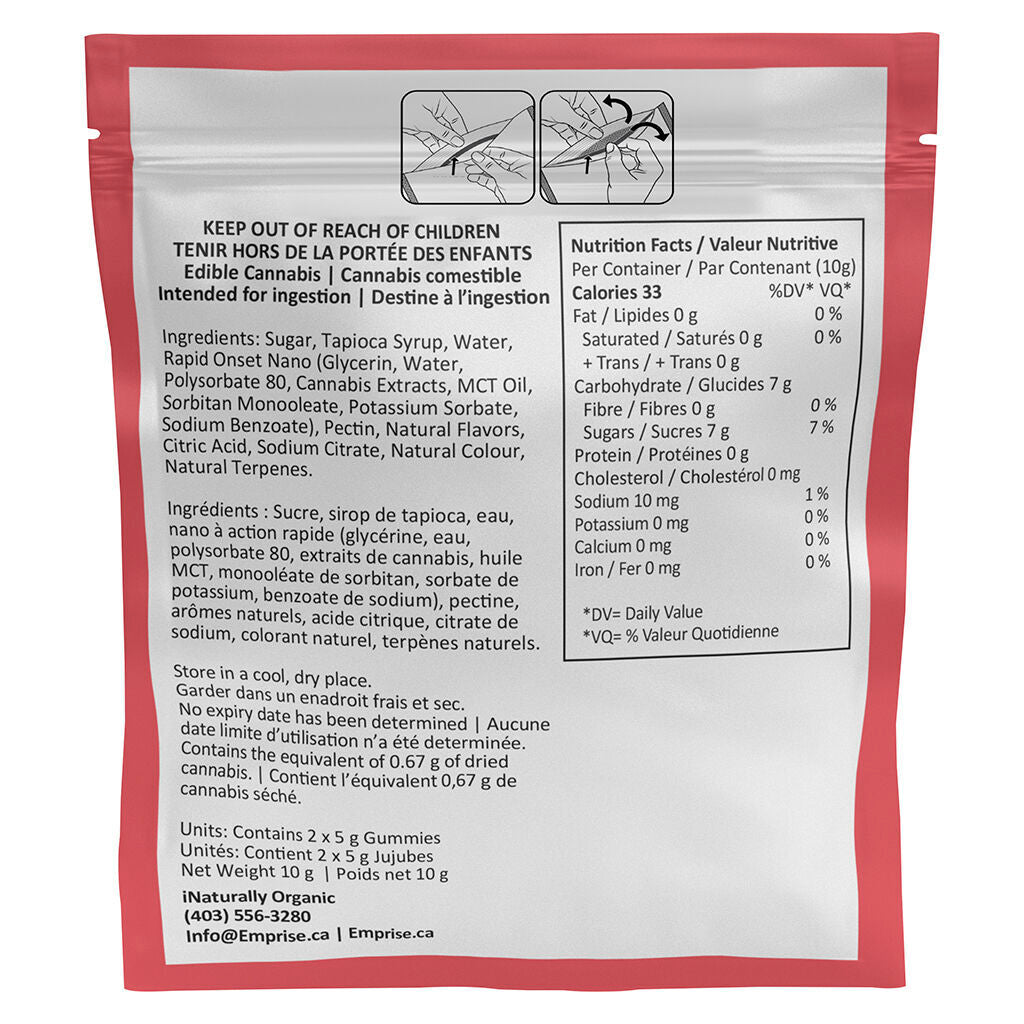 Gélifiés multicannabinoïdes 25 mg Sour Raspberry - 