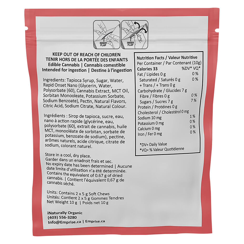 Gélifiés Peach 10 mg THC :  10 mg CBD - 