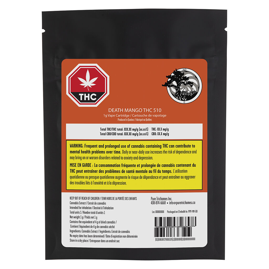 Cartouche à filetage 510 DEATH MANGO  THC - 
