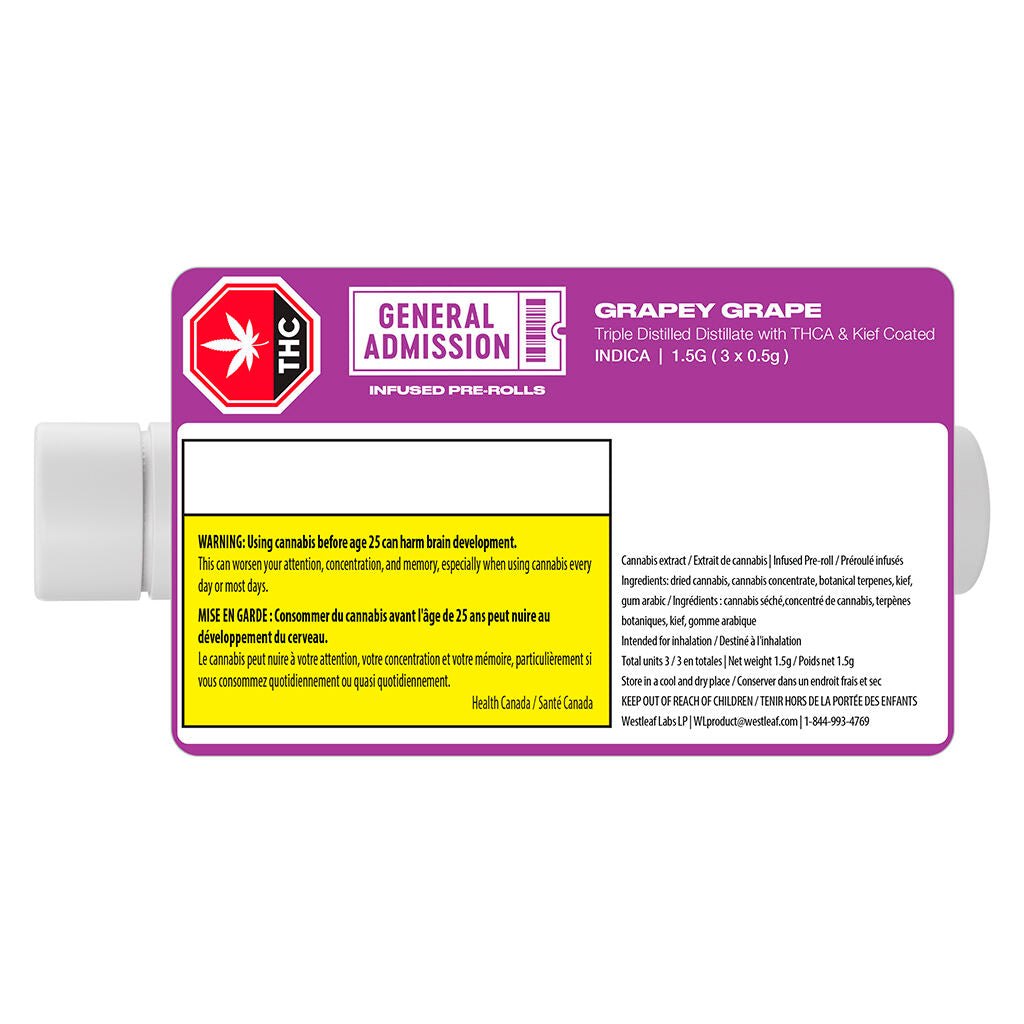 Grapey Grape Distillate Infused Pre-Roll - 