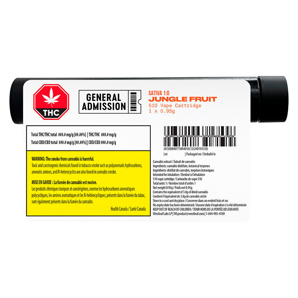 Cartouche à filetage 510 Jungle Fruit Sativa (1:0) - 