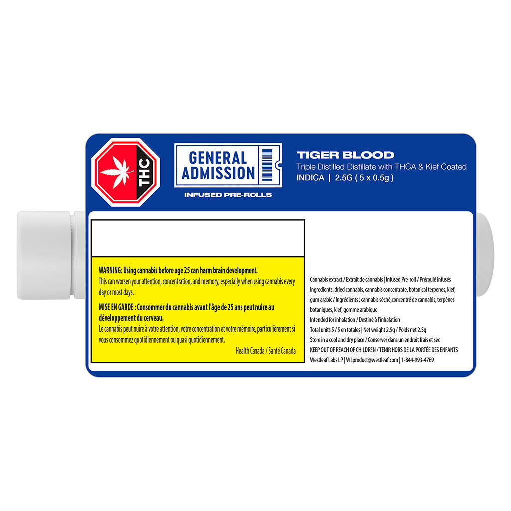 Tiger Blood Distillate Infused Pre-Roll - 