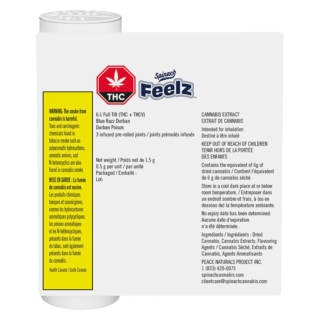 Préroulé infusé Blue Razz Durban THCV (Full Tilt) - 