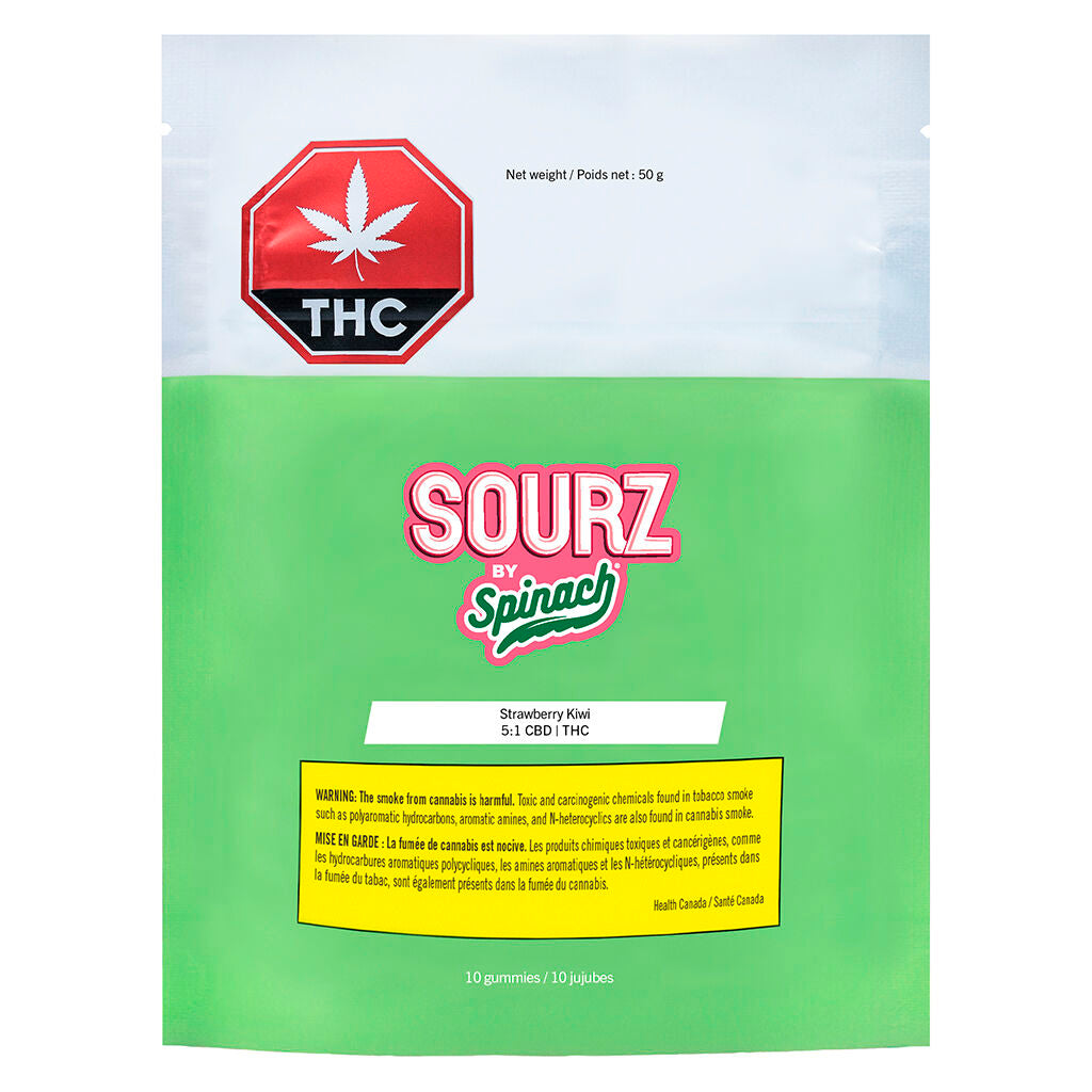SOURZ by Spinach - gélifiés fraise-kiwi 5:1 CBD+THC - 