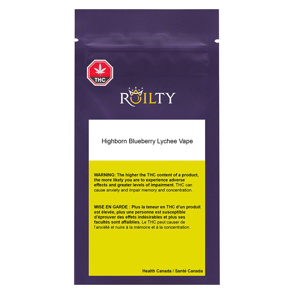 Highborn Blueberry Lychee Distillate 510 Thread Cartridge - 