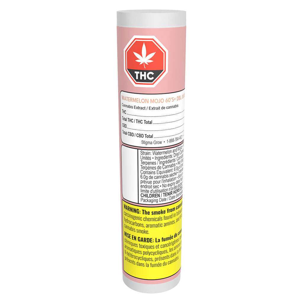 Préroulé infusé de Watermelon Mojo 60's+ Dbl - 