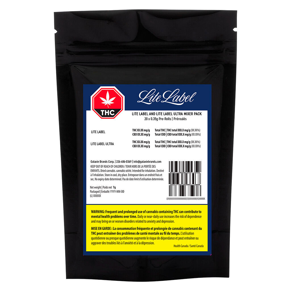 Paquet de mélange préroulé Lite Label et Lite Label Ultra - 