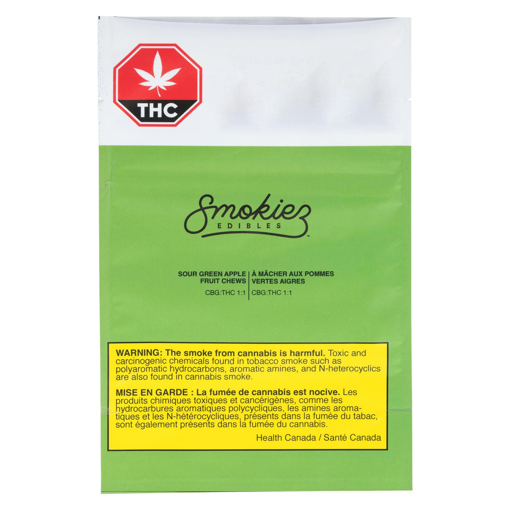 Pomme verte acidulée 1:1 CBG Fruit Chews - 