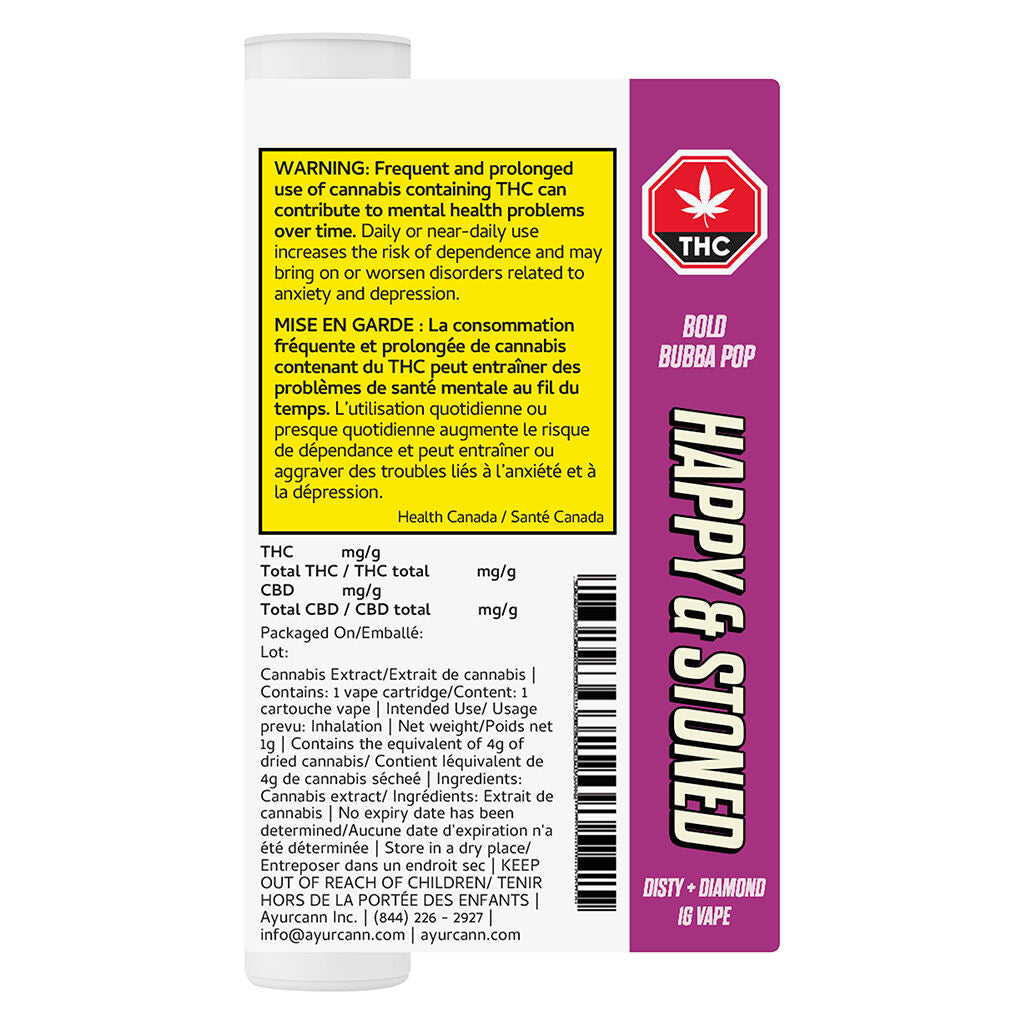 Cartouche à filetage 510 Bold Bubba Pop Disty+Diamond - 