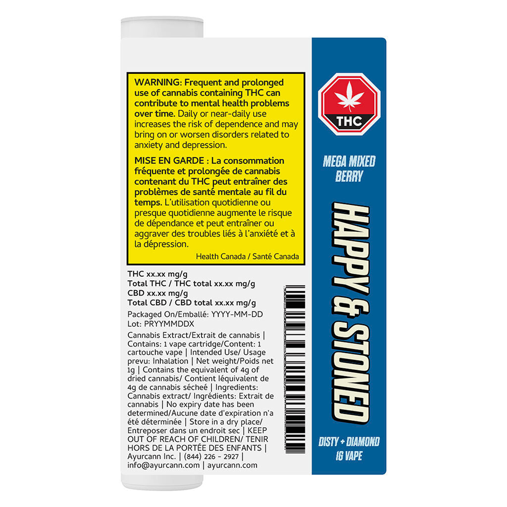 Cartouche à filetage 510 Mega Mixed Berry Disty+Diamond - 