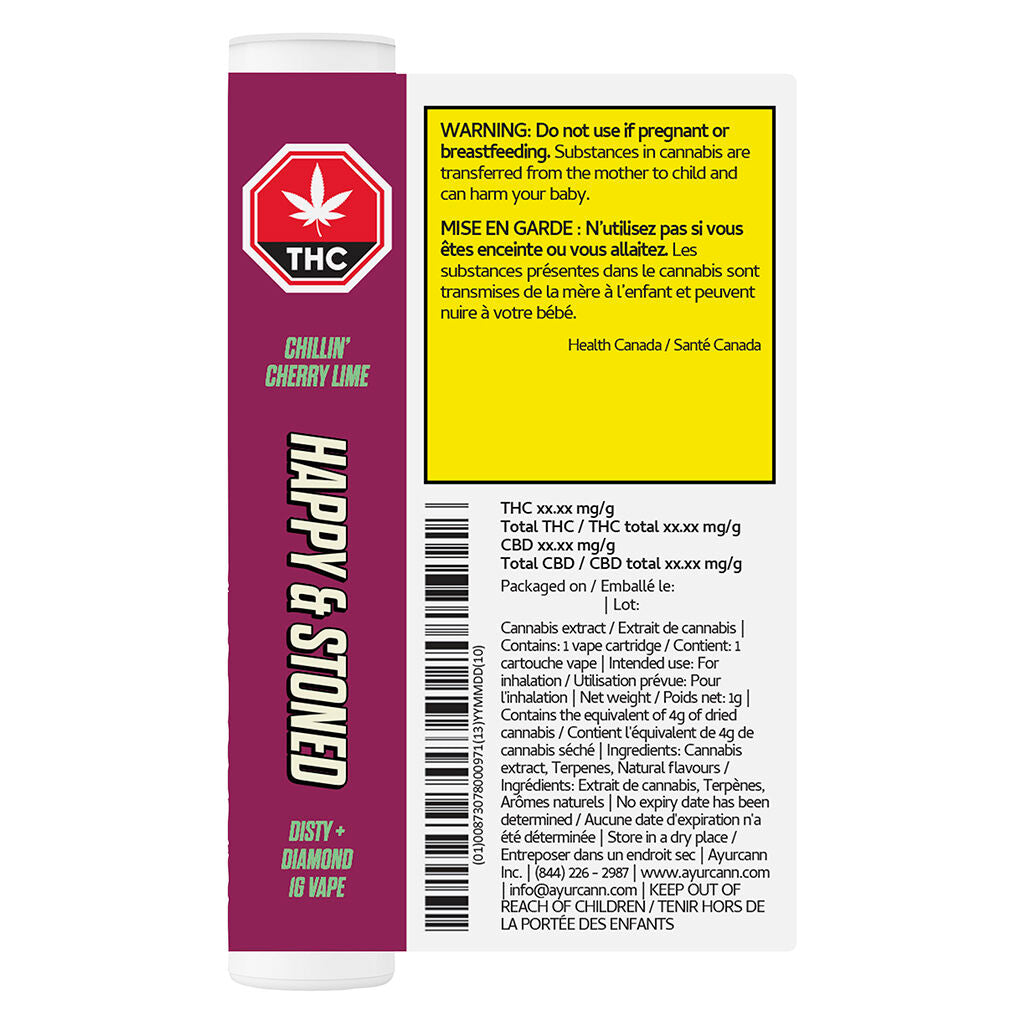 Cartouche à filetage 510 de diamant + Chillin’ Cherry Lime D - 