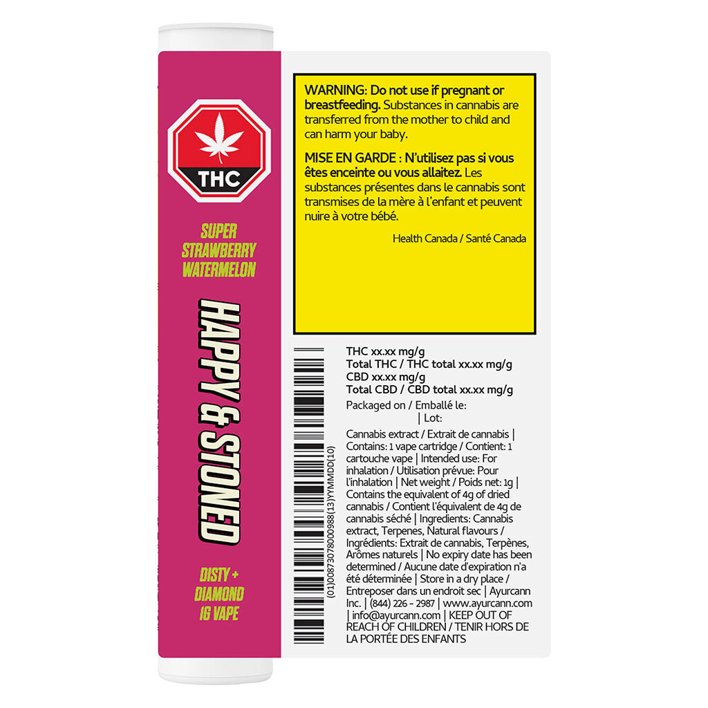 Cartouche à filetage 510 de diamant + Super Strawberry Water - 