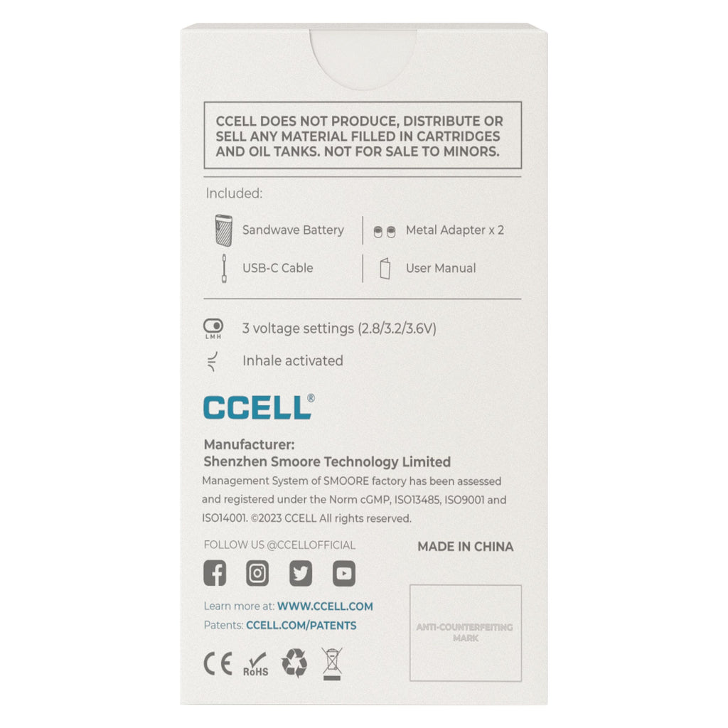 CCELL Sandwave 400mAh (Noir) - 